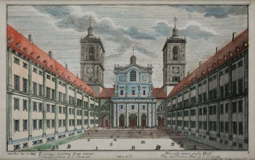 PIETER VAN DER BERGE, "Vista del patio de los Reyes de El E