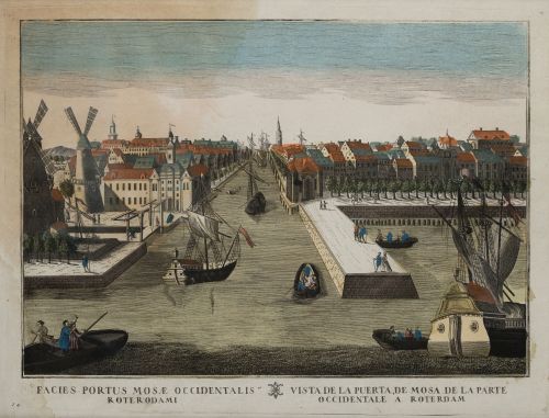 FAMILIA REMONDINI  S.XVIII, "Vista óptica del puerto de Rót