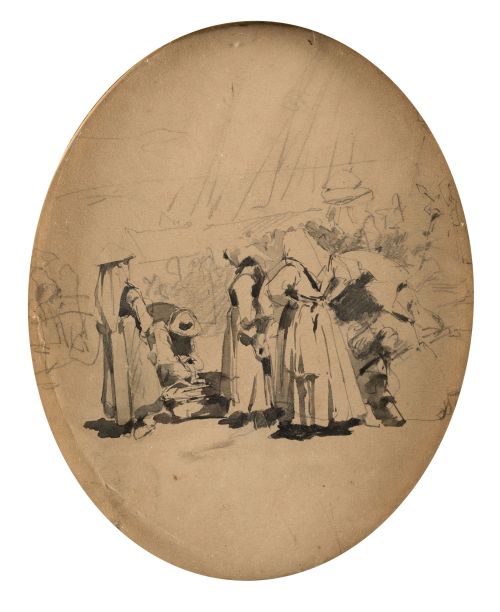 NESTOR MARTÍN-FERNANDEZ DE LA TORRE, "Escena de mercado en 