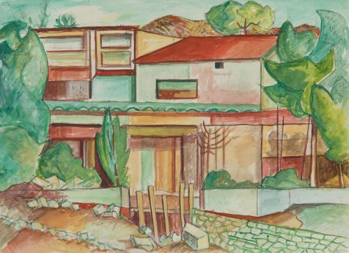 JOAN SANDALINAS, "Riera de Begues", Acuarela sobre papel