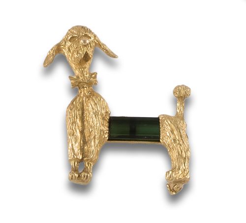 ALFILER PERRO DE ORO Y TURMALINA