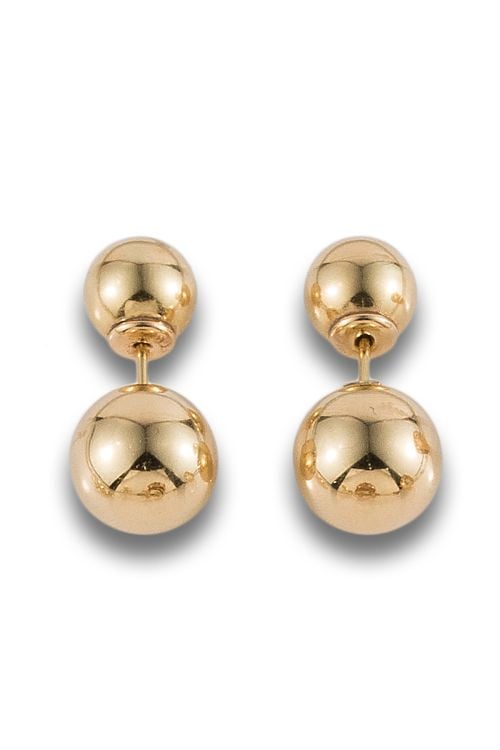 PAREJA DE PENDIENTES DE ESFERAS DE ORO.