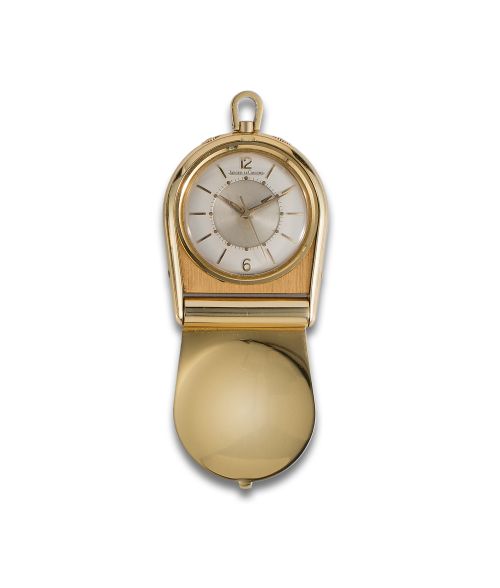Reloj de viaje JAEGUER LE COULTRE chapado en oro amarill
