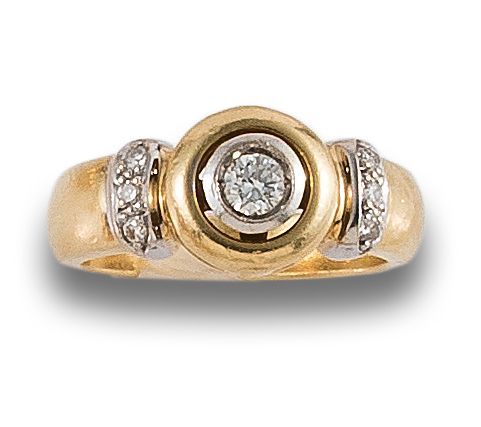 SORTIJA DE ORO BICOLOR CON DIAMANTES