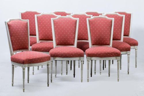 Diez sillas de estilo Luis XVI, S.XX