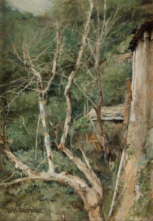 JOSÉ LUIS CRISTÓBAL, "El árbol blanco", 1988, Óleo sobre ta