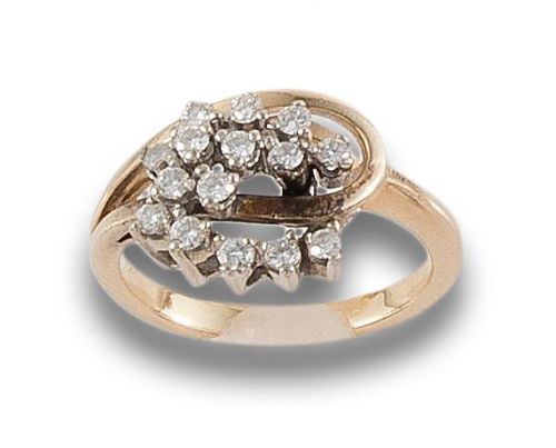 SORTIJA ORO 14 K Y DIAMANTES