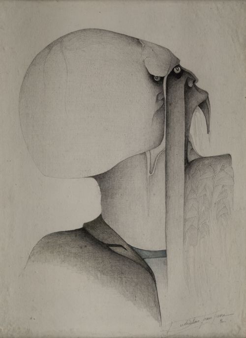 JEAN PIERRE VAN OUDENHOVE, "Sin título", 1980, Lápiz y acua