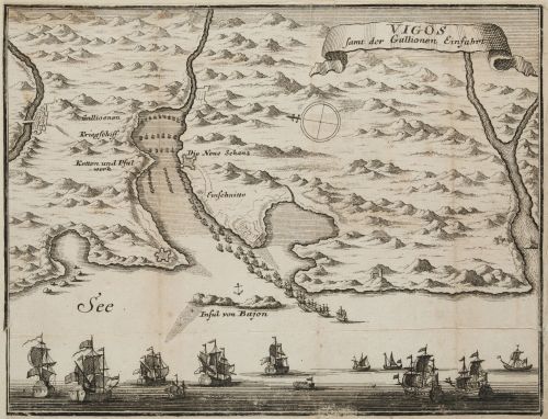 ANÓNIMO, "Vigo: Entrada de los galeones en la ría y Batalla