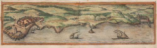 FRANZ HOGENBERGH, "Vista de Cascais, su puerto natural y en