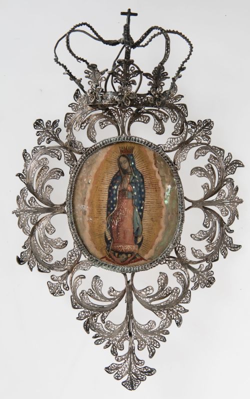 ESCUELA VIRREINAL MEJICANA , "Virgen de Guadalupe" Relicari