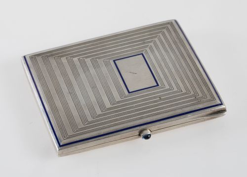 Pitillera de plata y esmalte, Ansorena, c.1900