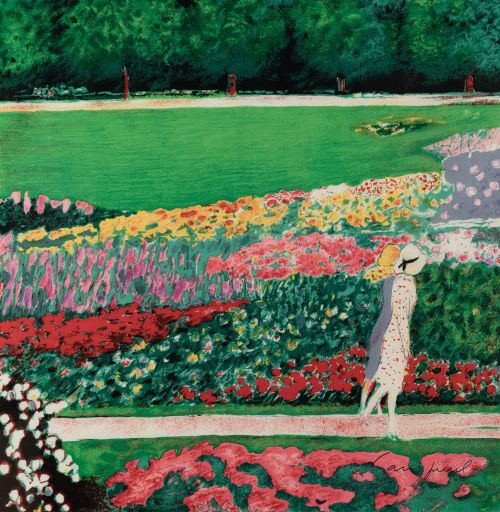 JEAN-PIERRE CASSIGNEUL, "Paseo de verano", Estampacion sobr