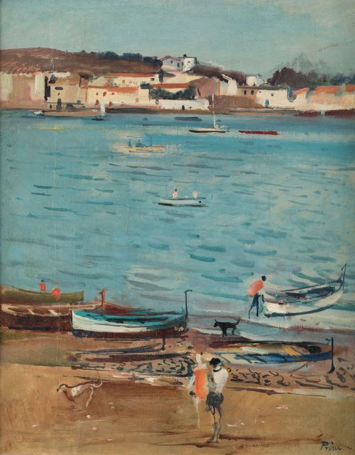 JOSÉ MARÍA PRIM GUYTO, "Vista de Cadaqués", Óleo sobre lien