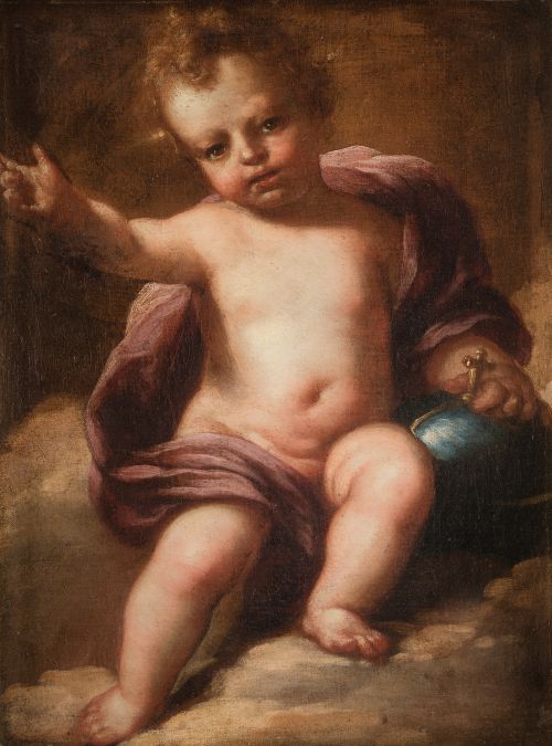 ESCUELA MADRILEÑA , "Niño Jesús como Salvador del Mundo" y 