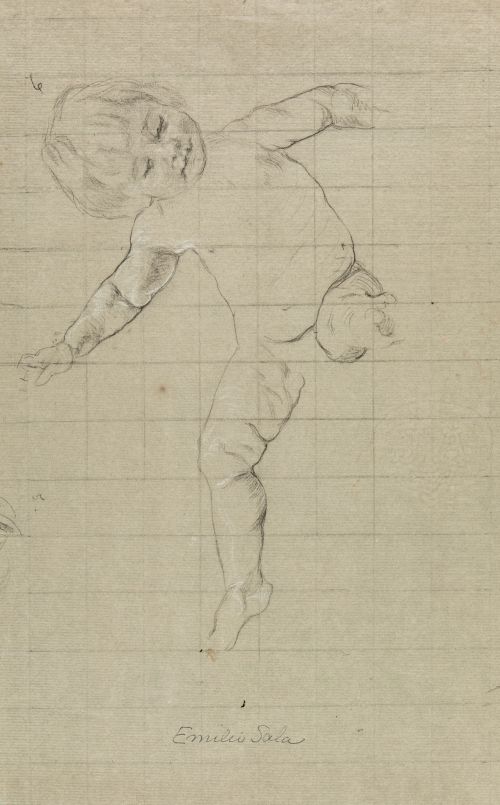 EMILIO SALA Y FRANCÉS, "Estudio para la figura de un niño",