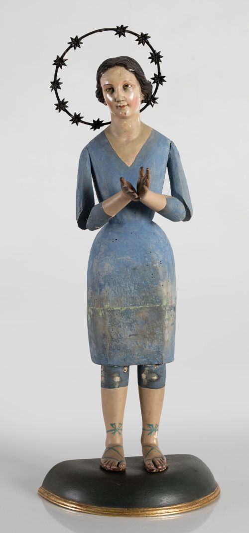 ESCUELA ESPAÑOLA , "Virgen de vestir", Escultura en madera