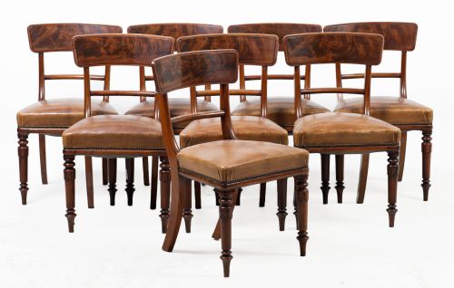Ocho sillas de estilo William IV, S.XX