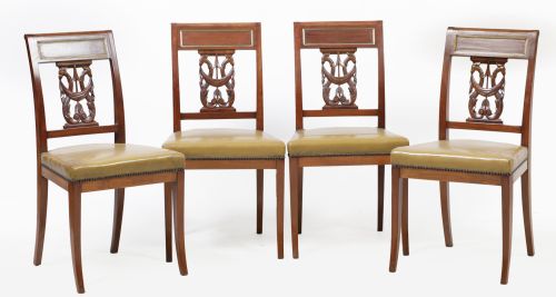 Cuatro sillas de estilo regency, S. XX