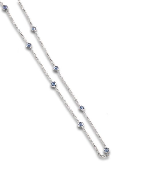 WHITE GOLD NECKLACE WITH TANZANITES