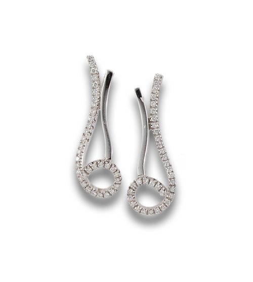 PENDIENTES ORO BLANCO CON BRILLANTES
