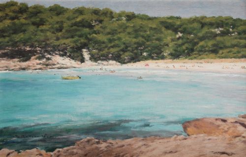 RAMON PEÑAS VAZQUEZ, "Cala Trebalújer, Menorca", Óleo sobre