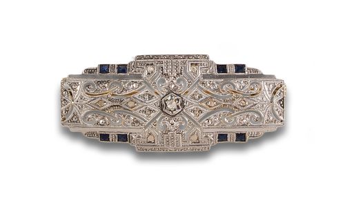 BORCHE ART DÉCO DE ORO Y PLATINO