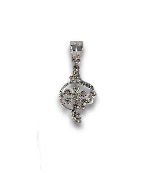 GOLD AND DIAMOND FLORAL PENDANT