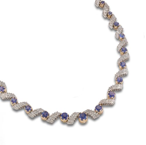 TANZANITE AND DIAMONDS NECKLACE