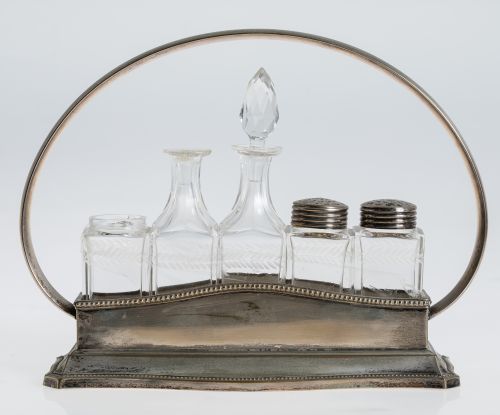 Convoy de mesa de metal plateado, S. XX