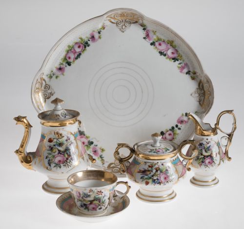 Juego de café de porcelana Napoleón III, Francia, ffs.S.XIX 