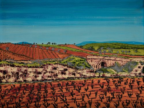 EDUARDO DE LA SOTA, "Briones, la Rioja", 1973, Óleo sobre l