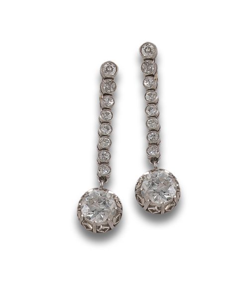 PENDIENTES ORO BLANCO Y DIAMANTES