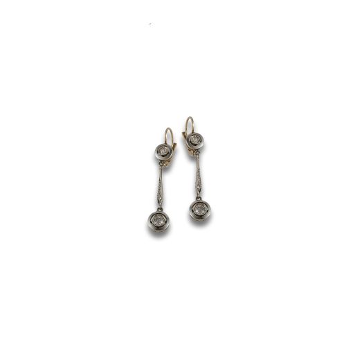 PENDIENTES ANTIGUOS DE ORO Y DIAMANTES