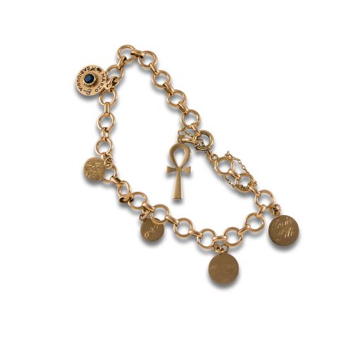 PULSERA DE ORO CON COLGANTES