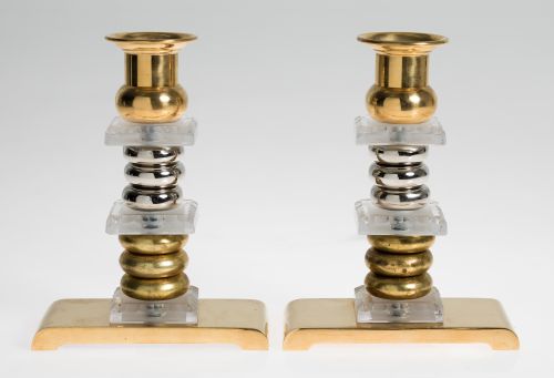 Pareja de candeleros Art Déco, Francia, med. S. XX