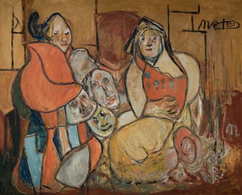 FRANCISCO MATEOS GONZÁLEZ, "Cotillón", Óleo sobre lienzo