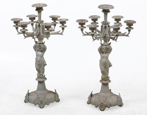 Pair of candlesticks following 19th-century models