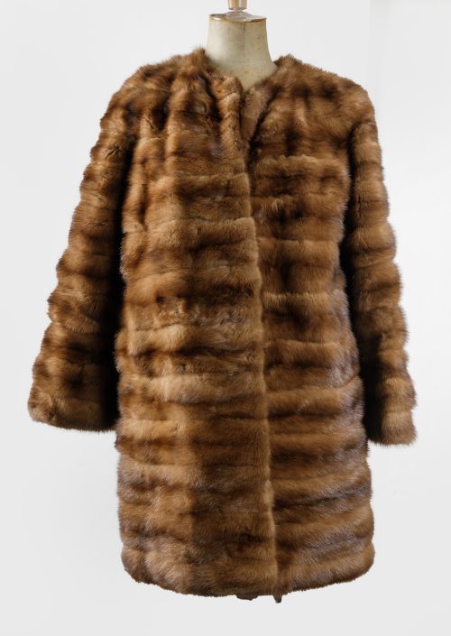 Chaqueta de lomos de visón marrón