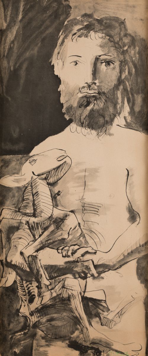 PABLO RUIZ PICASSO (DESPUES), “Estudio para l’homme au mout