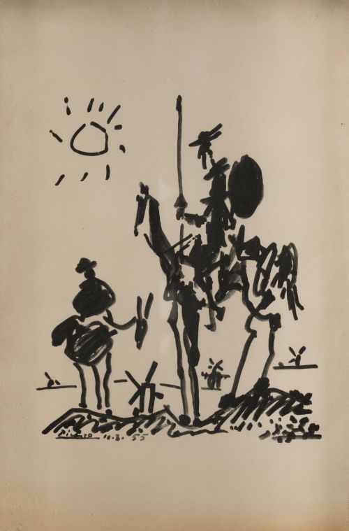 PABLO RUIZ PICASSO (DESPUES), "Don Quijote y Sancho”, Litog