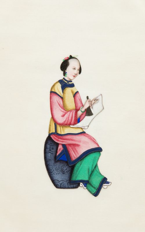 Dos álbumes de papeles de arroz representando diferentes es