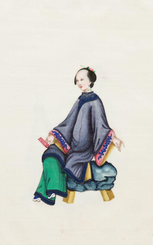 Dos álbumes de papeles de arroz representando diferentes es