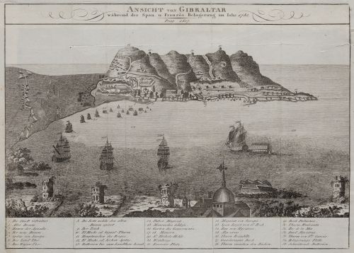 THEOPHIL FRIEDRICH EHRMANN, "Gibraltar", Grabado al cobre
