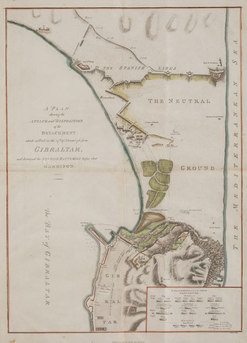 JOHN DRINKWATER, "Gibraltar", Grabado al cobre