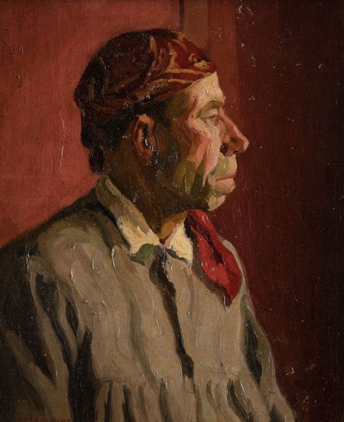 FERNANDO ÁLVAREZ DE SOTOMAYOR, "Perfíl masculino", Óleo sob