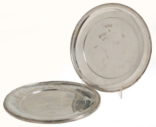 Cinco bajoplatos de plata contrastada, España, S.XX