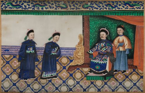 Cuatro escenas de papel de arroz, Cantón, S. XIX