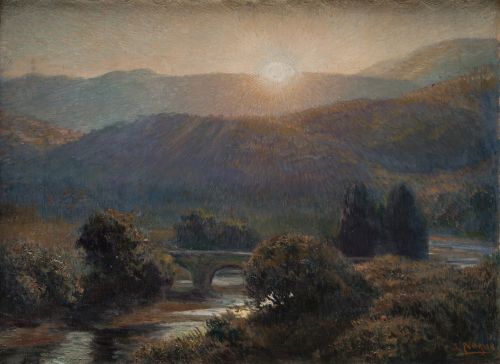 JOSE NOGUE MASSO, "Puente de Usúrbil (Guipuzkoa)", Óleo sob