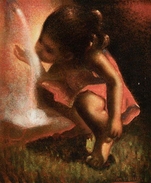 JAIME DE JARAÍZ, "Niña", Acrílico sobre lienzo